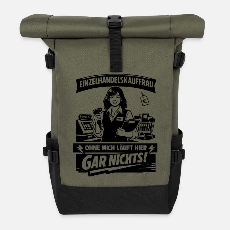 Retail clerk - Roll Top Backpack - olive/black