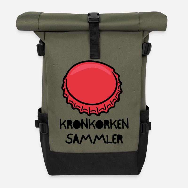 Kronkorken_Sammler - Sac à dos roll top - olive/noir