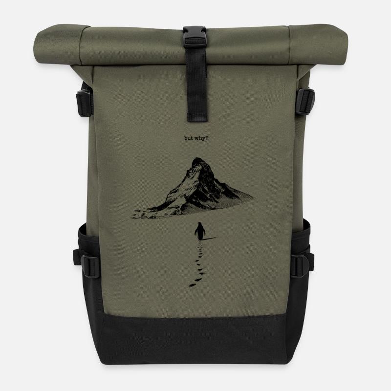 Nihilist Penguin, aber warum? - Rolltop Rucksack - Olive/Schwarz