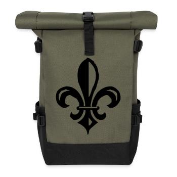 fleur de lis french lily - Rolltop Rucksack - Olive/Schwarz - Vorne