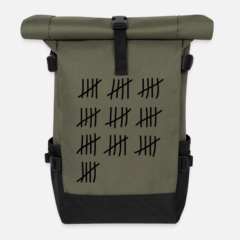 tage_zaehlen_50 - Rolltop Rucksack - Olive/Schwarz