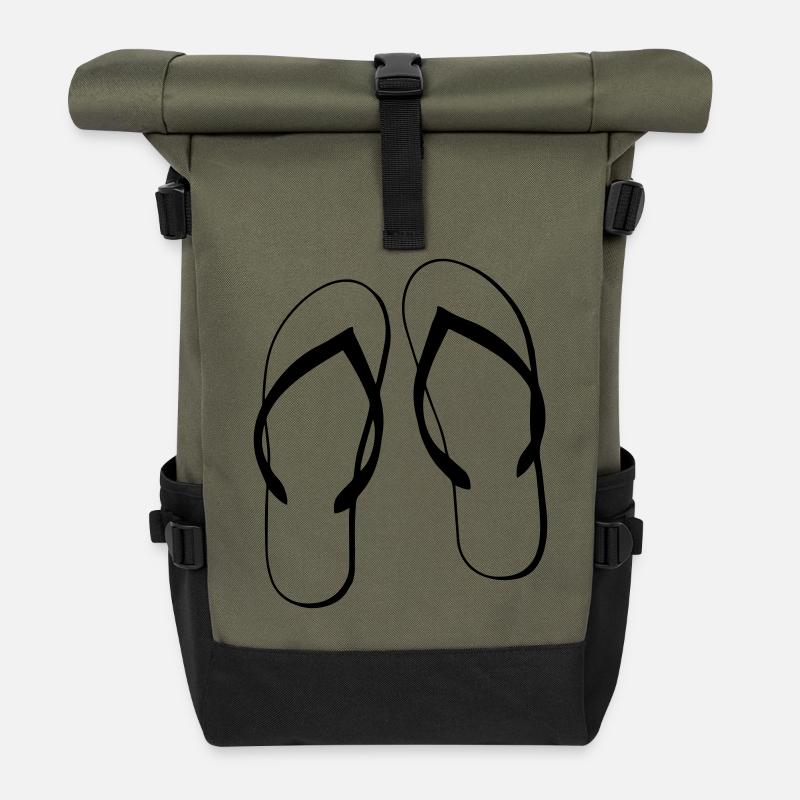 Tongs - Sac à dos roll top - olive/noir