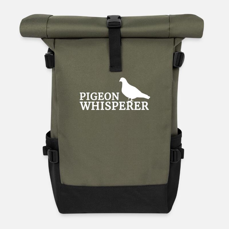 Tauben Flüsterer - Rolltop Rucksack - Olive/Schwarz