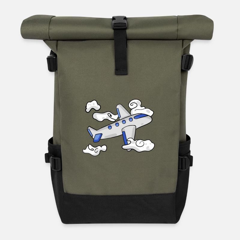 Flugzeug - Rolltop Rucksack - Olive/Schwarz