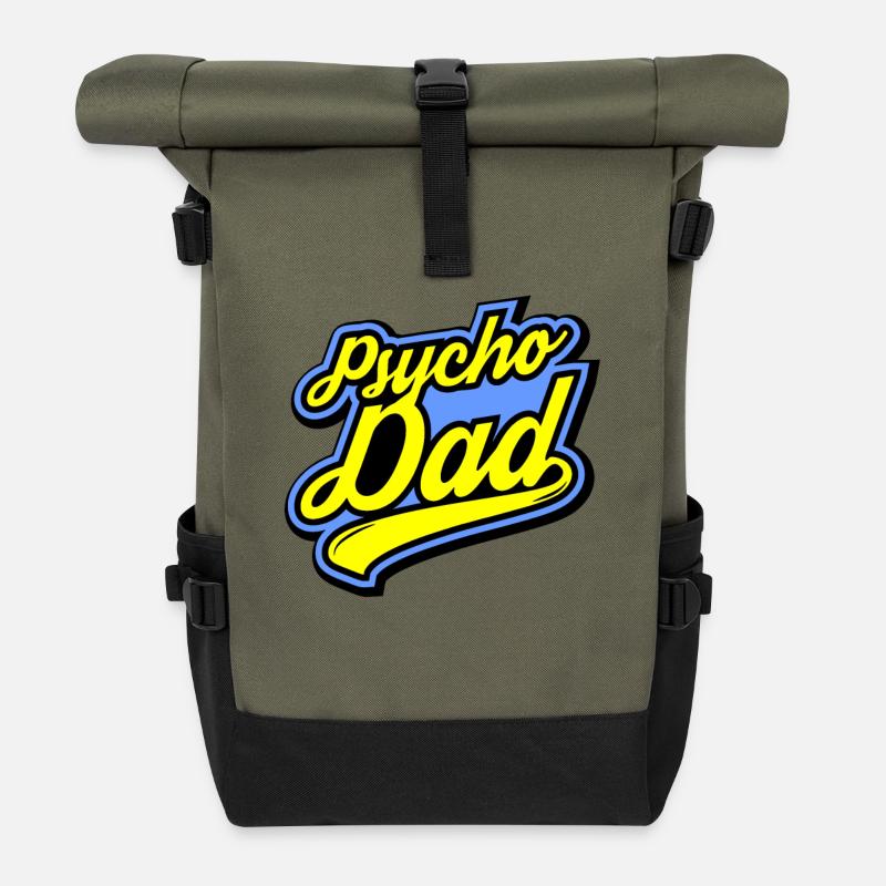 Psycho - Papa - Psycho - Dad - Sac à dos roll top - olive/noir