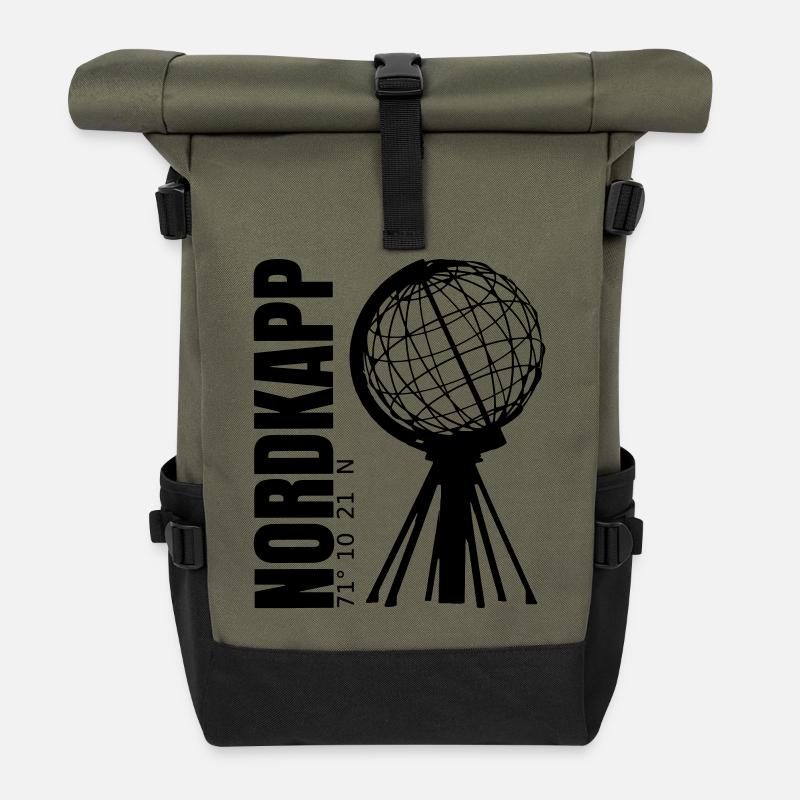 Nordkapp # Nordkap # North Cape - Roll Top Backpack - olive/black
