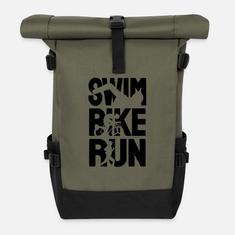 Triathlon Triathlet - Rolltop Rucksack - Olive/Schwarz