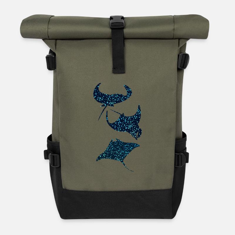 Mantarochen Manta Ray - Rolltop Rucksack - Olive/Schwarz