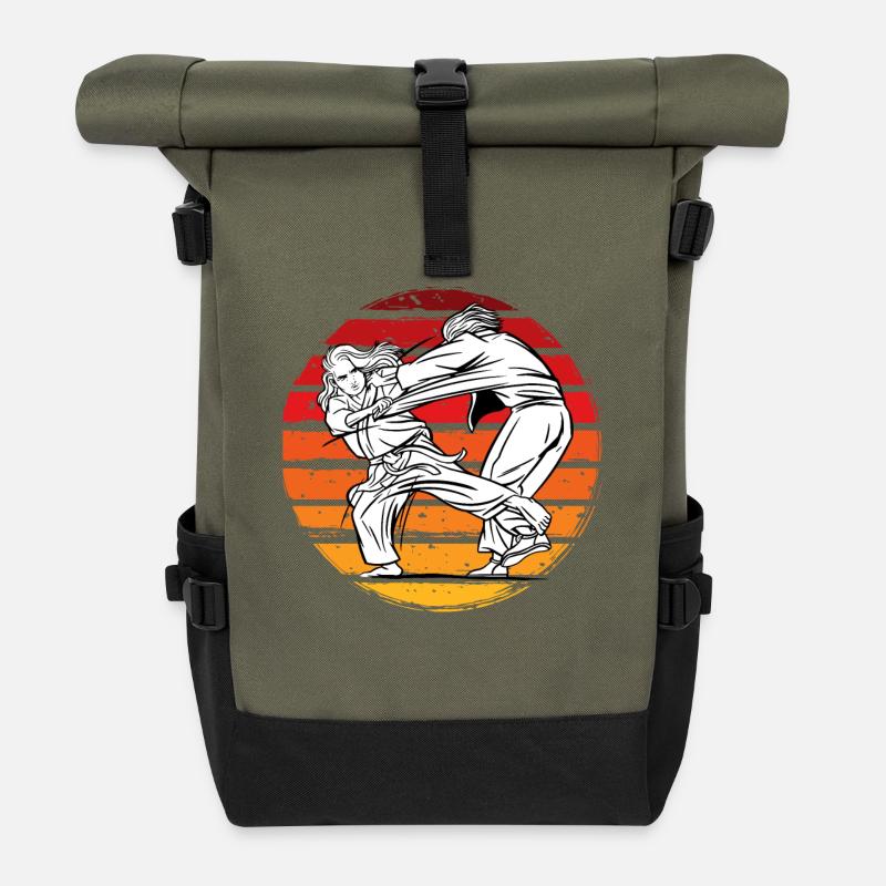 Judo - Sac à dos roll top - olive/noir