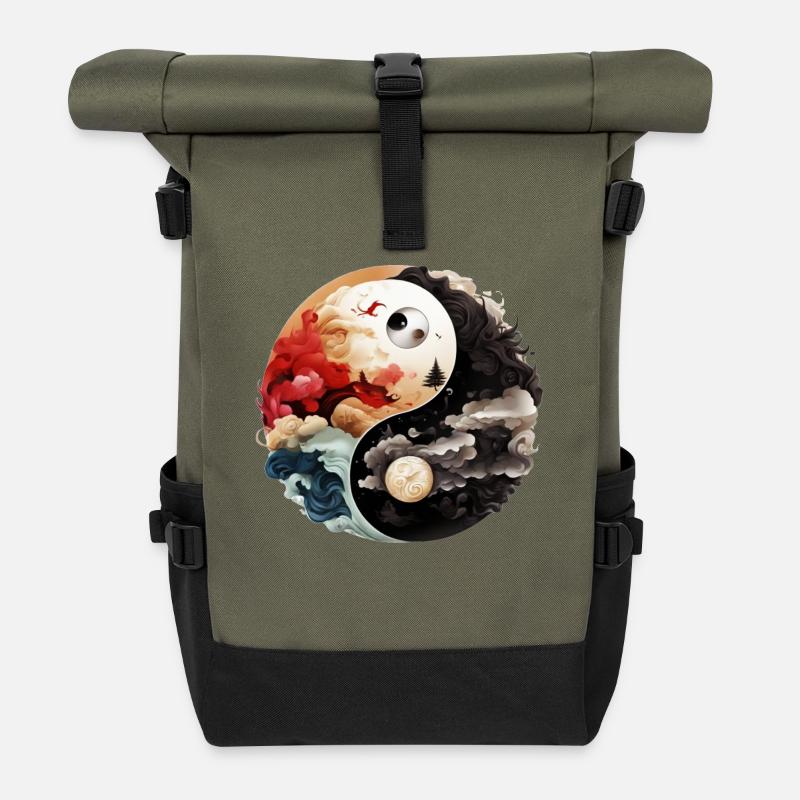 Yin Yang - Rolltop Rucksack - Olive/Schwarz