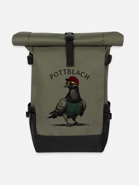Pottblach Ruhrpott Taube - Rolltop Rucksack - Olive/Schwarz