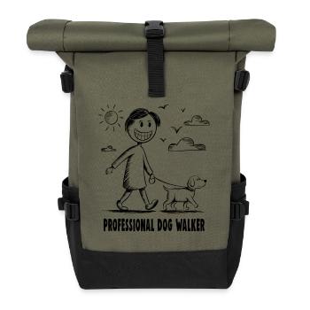 Labrador Pet Dog Animal Lover - Roll Top Backpack - olive/black - Front