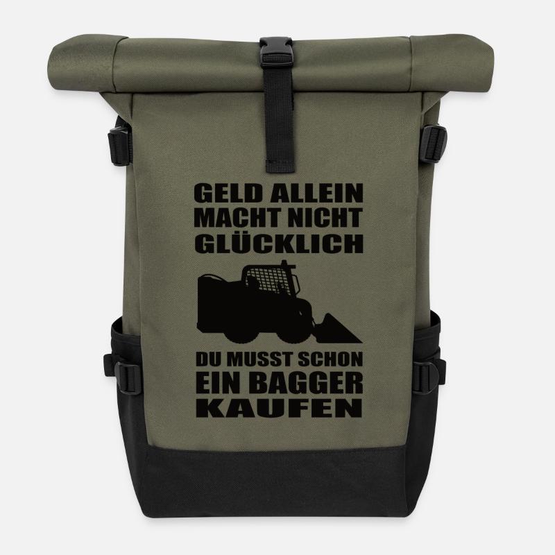 Landschaftsbauer - Rolltop Rucksack - Olive/Schwarz
