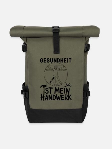 Orthopädie Techniker - Handwerk für die Gesundheit - Rolltop Rucksack - Olive/Schwarz