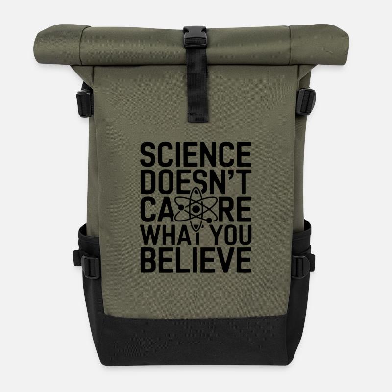 Wissenschaft Gegen Glauben - Atheisten Sprüche - Rolltop Rucksack - Olive/Schwarz