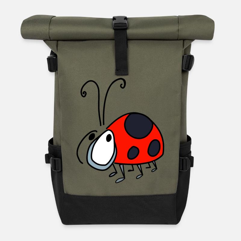 Marienkäfer - Rolltop Rucksack - Olive/Schwarz