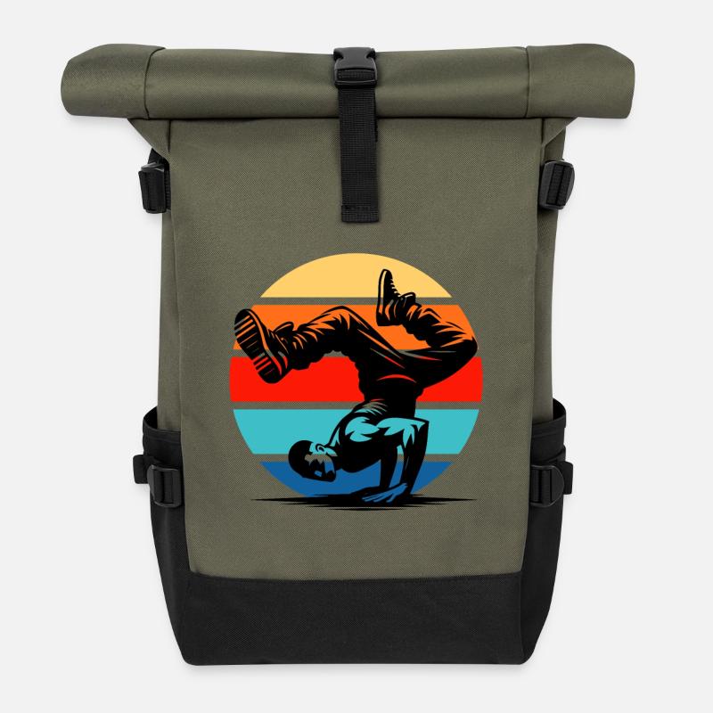 Breakdance - Rolltop Rucksack - Olive/Schwarz