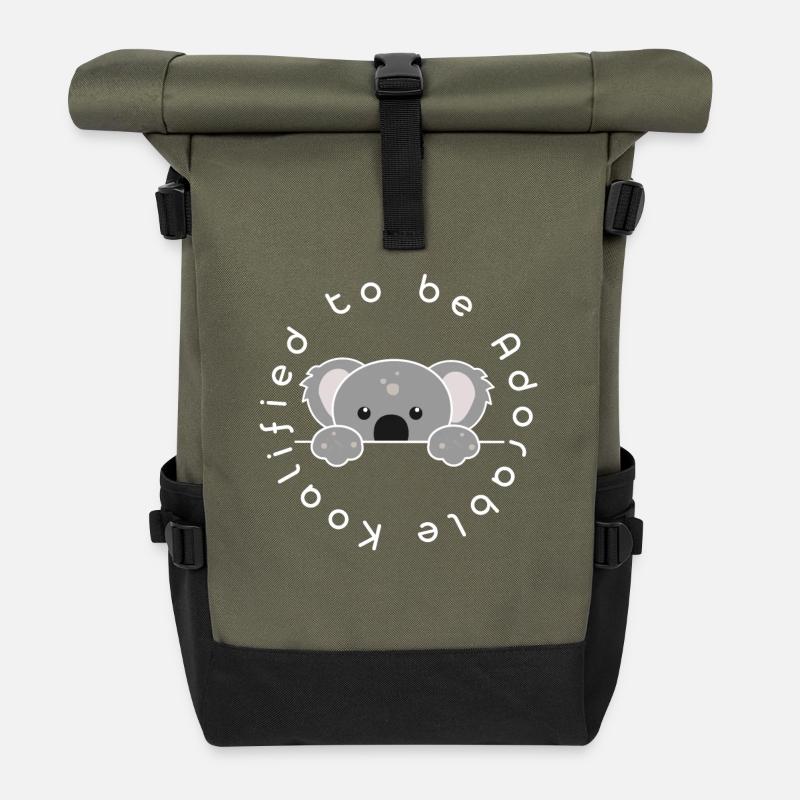 Koalified to be adorable - Roll Top Backpack - olive/black