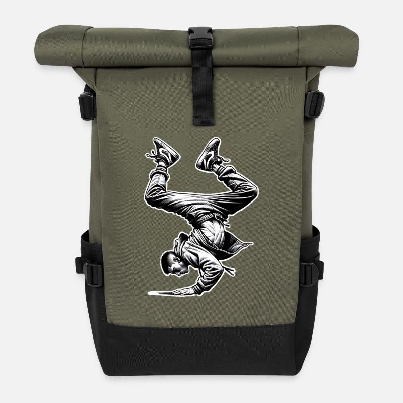 Breakdance - Sac à dos roll top - olive/noir