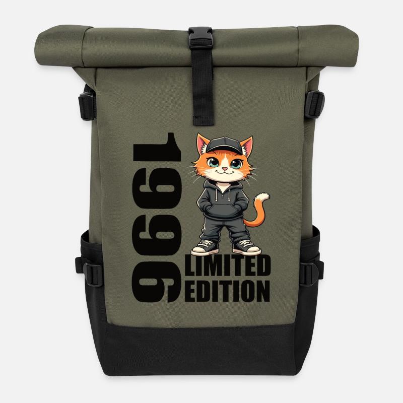 Limited Edition 1996 Geburtstag 1996 Geboren - Rolltop Rucksack - Olive/Schwarz