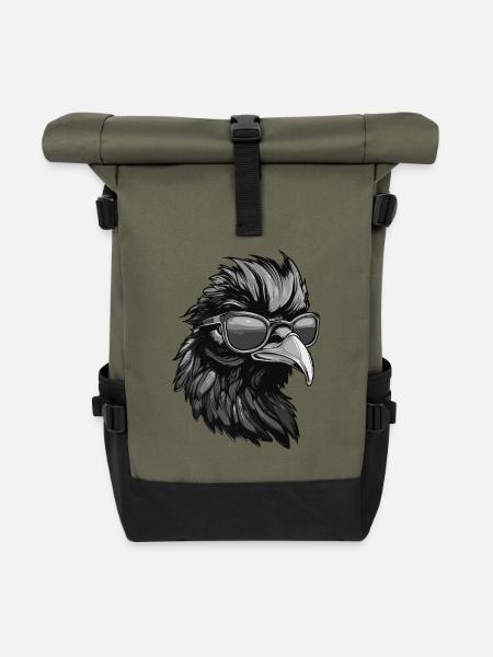 Hahn Hipster Cool Party - Rolltop Rucksack - Olive/Schwarz