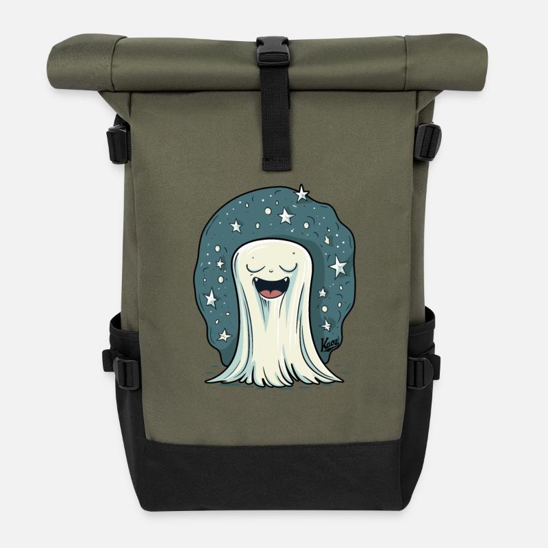 doux et nuit étoilée - Sac à dos roll top - olive/noir