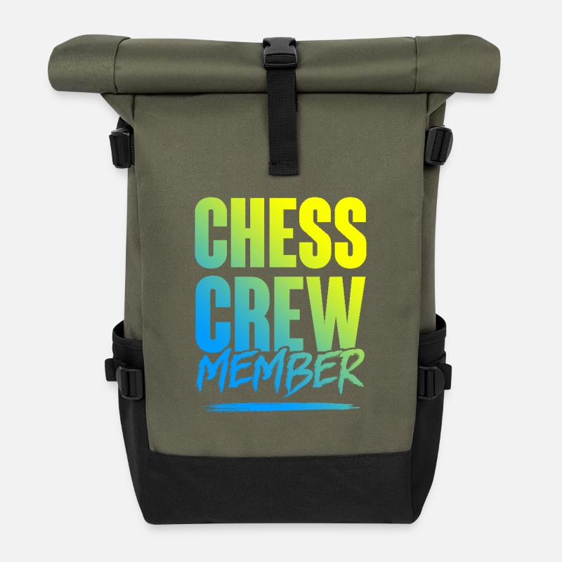 Chess Crew - Rolltop Rucksack - Olive/Schwarz