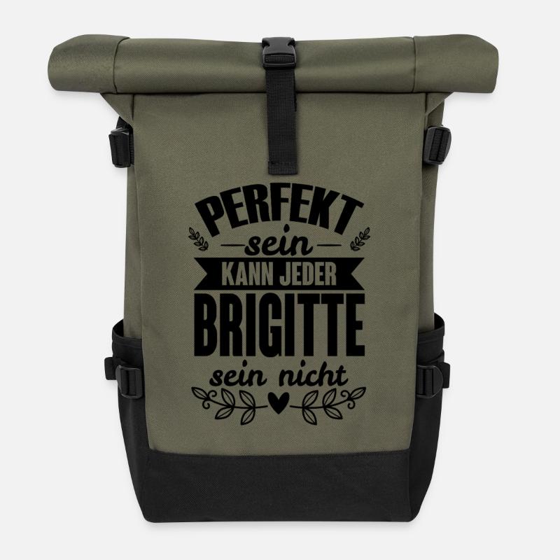 Brigitte - Perfekt Sein Kann Jeder Brigitte Nicht - Rolltop Rucksack - Olive/Schwarz