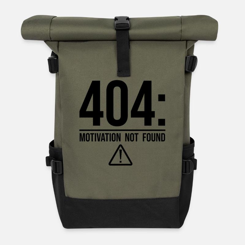 404 : Motivation introuvable - Sac à dos roll top - olive/noir