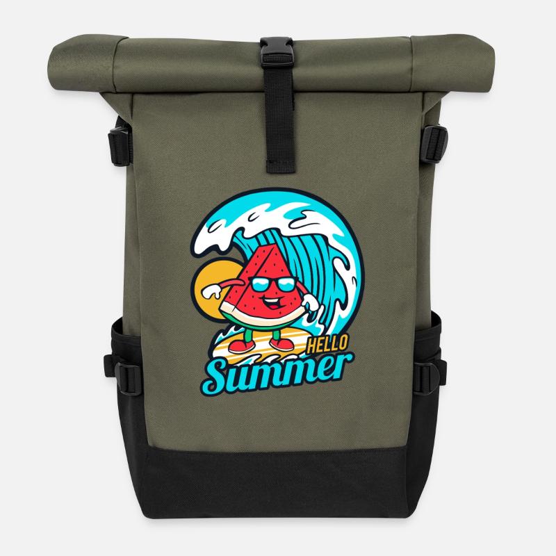Summer - Sac à dos roll top - olive/noir