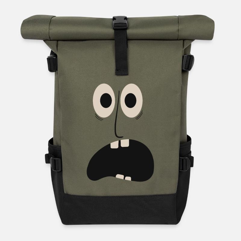 ach du Scheiße - Rolltop Rucksack - Olive/Schwarz