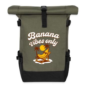 Banana Vibes Only – Summer can come - Roll Top Backpack - olive/black - Front