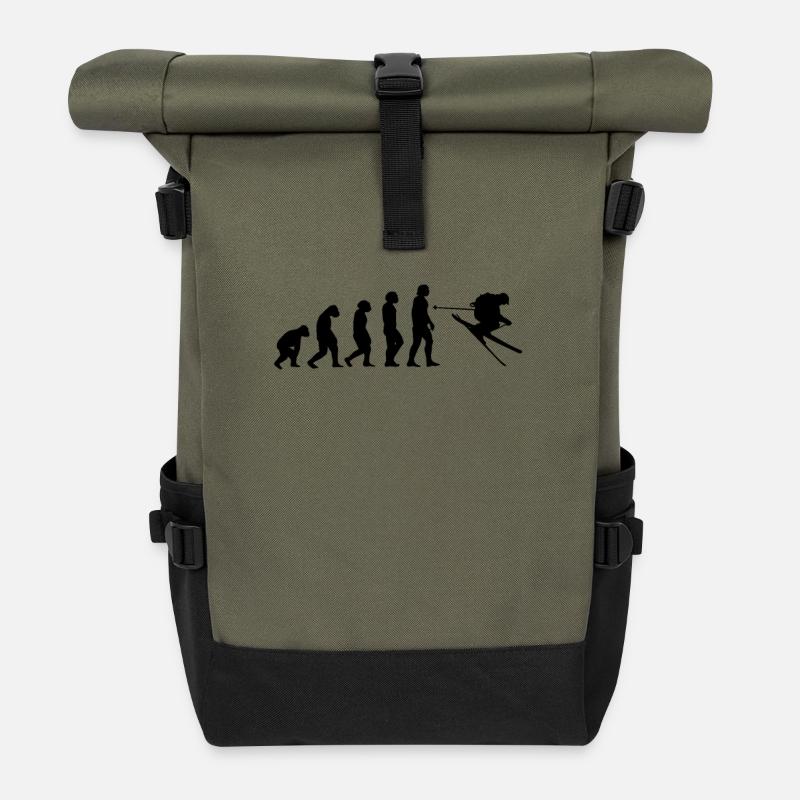 Tshirt Ski Evolution - Sac à dos roll top - olive/noir