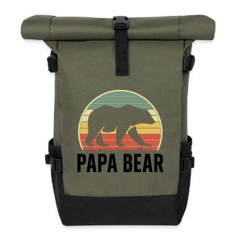 Papa Ours Papa Fier Papa Fier Papa - Sac à dos roll top - olive/noir - Devant