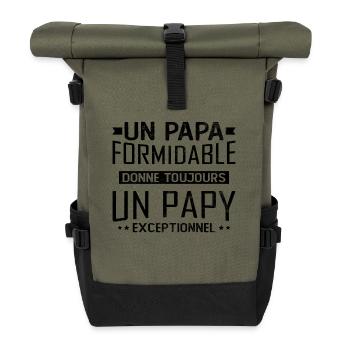 A great dad gives an exceptional grandpa - Roll Top Backpack - olive/black - Front