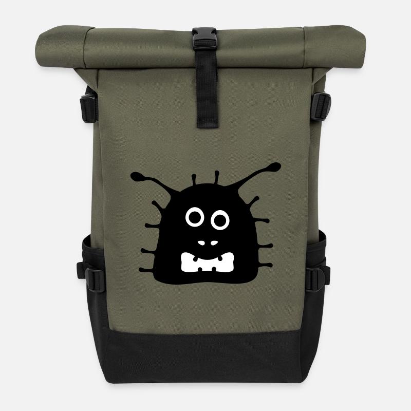 Covi the crazy corona virus - Roll Top Backpack - olive/black