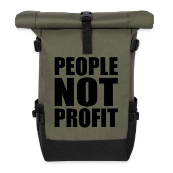 people not profit - Roll Top Backpack - olive/black - Front