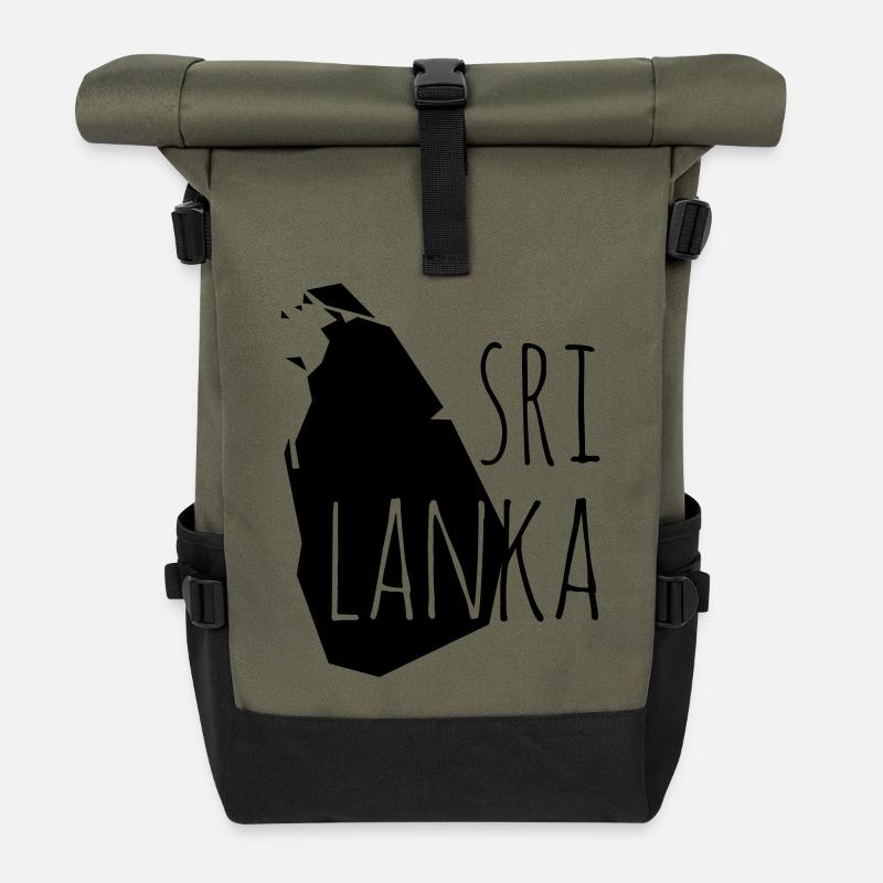 sri lanka - Sac à dos roll top - olive/noir