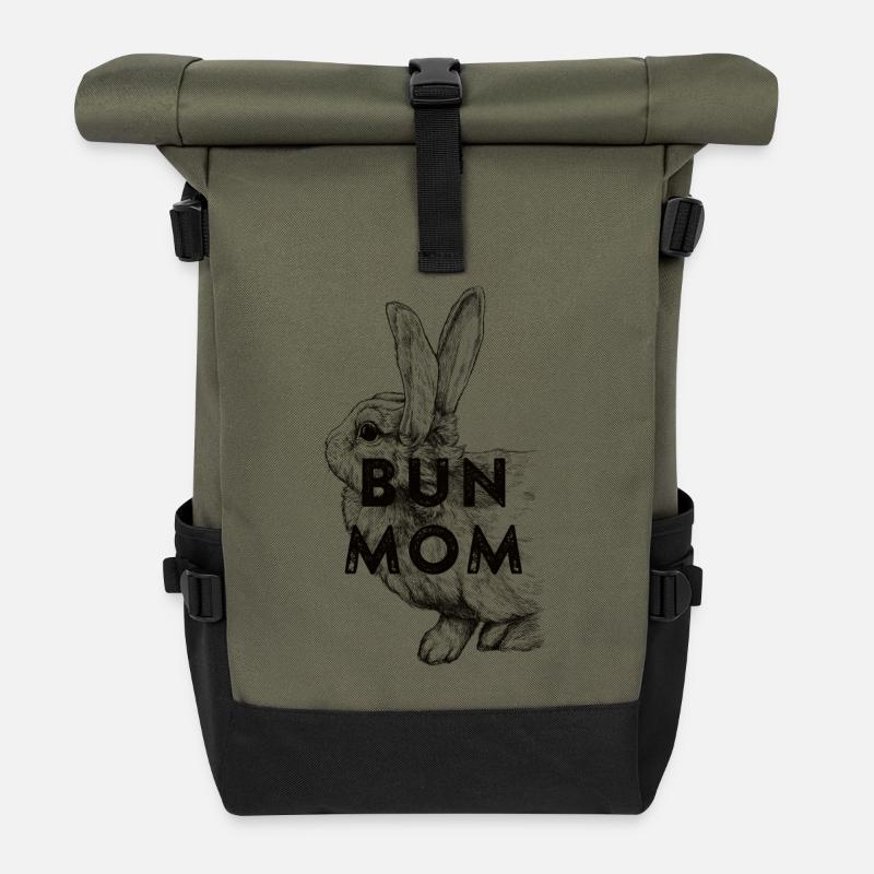 Bun Mom - Rolltop Rucksack - Olive/Schwarz
