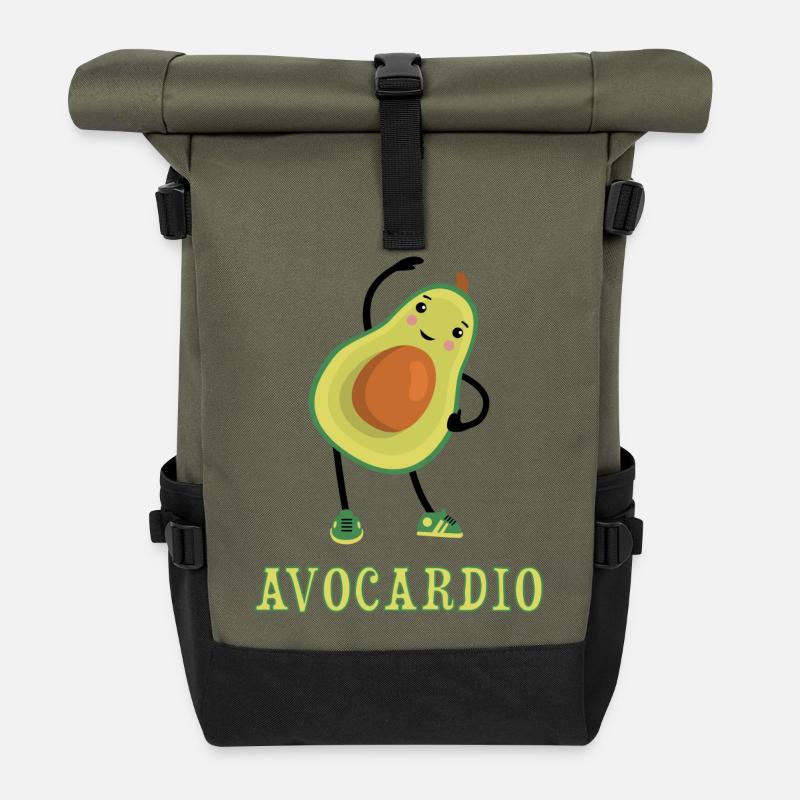Avocardio lustig - Rolltop Rucksack - Olive/Schwarz