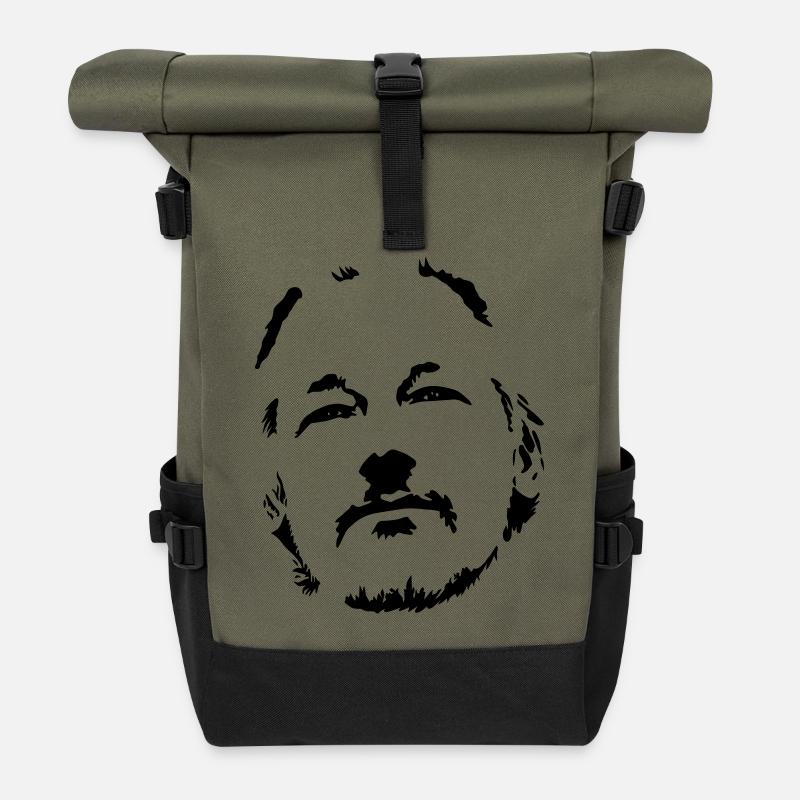 Julian Assange - Rolltop Rucksack - Olive/Schwarz