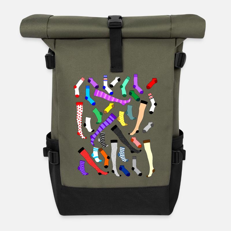 Socken - Rolltop Rucksack - Olive/Schwarz