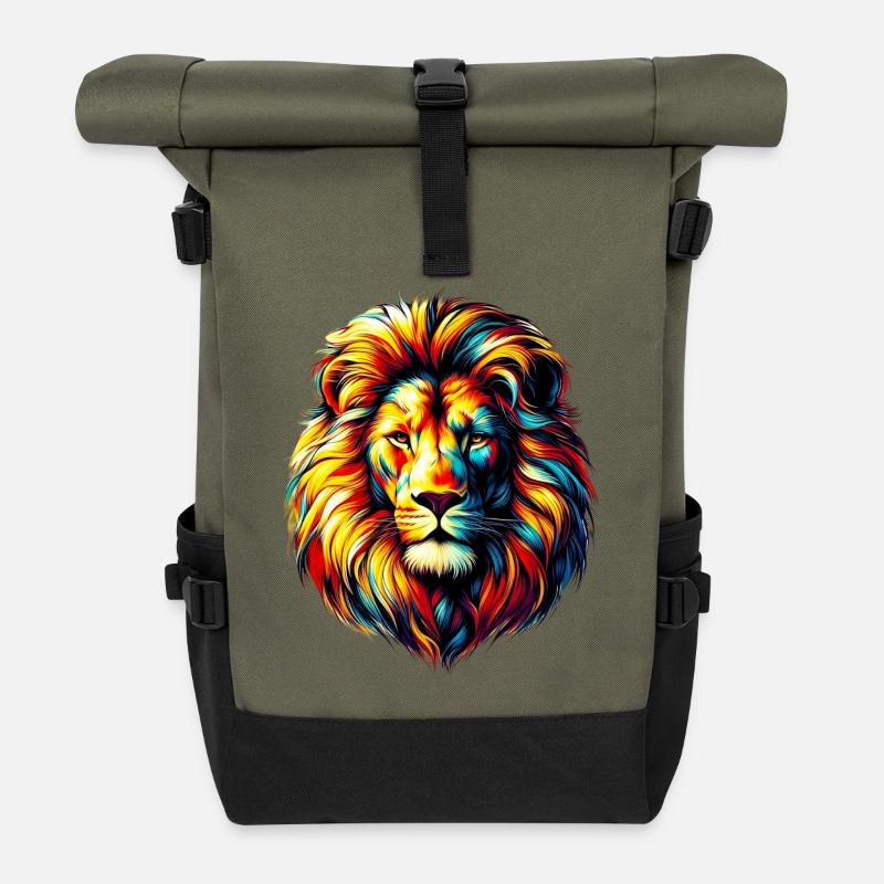 Löwe - Rolltop Rucksack - Olive/Schwarz