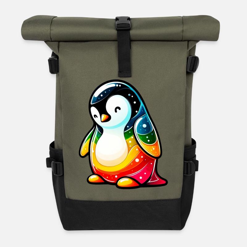 Pinguin - Rolltop Rucksack - Olive/Schwarz