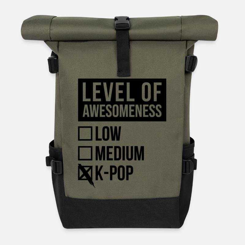 k pop - Rolltop Rucksack - Olive/Schwarz