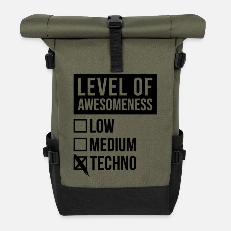 techno - Sac à dos roll top - olive/noir
