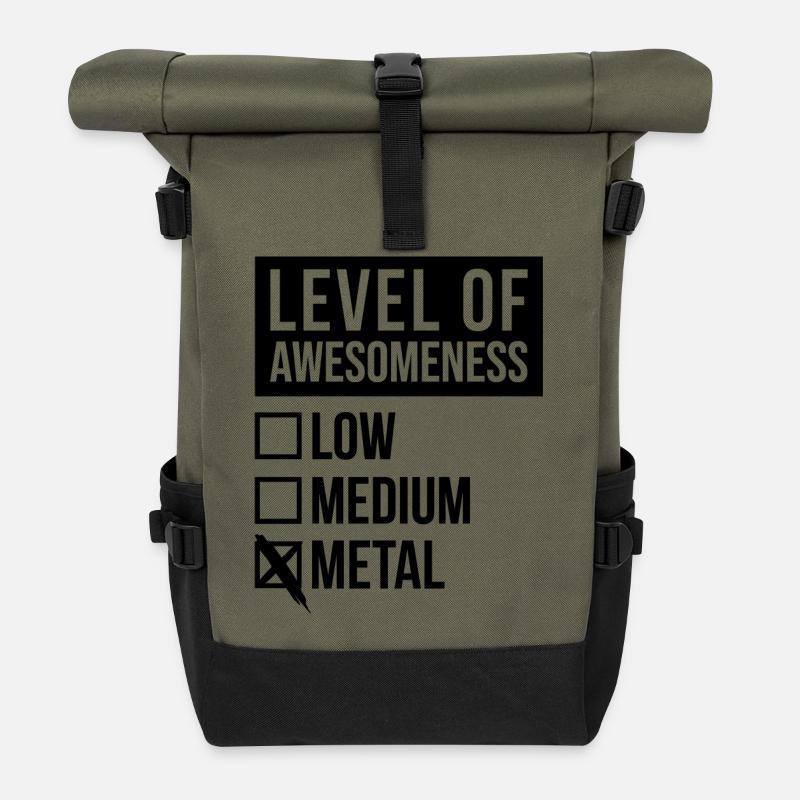 Metal - Roll Top Backpack - olive/black