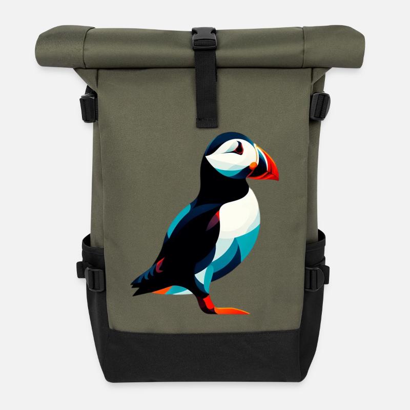 Papageitaucher - Rolltop Rucksack - Olive/Schwarz