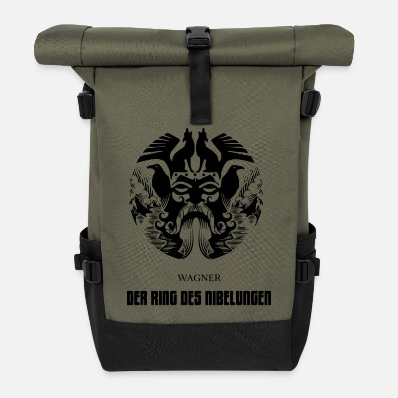 Der Ring des Nibelungen - Rolltop Rucksack - Olive/Schwarz