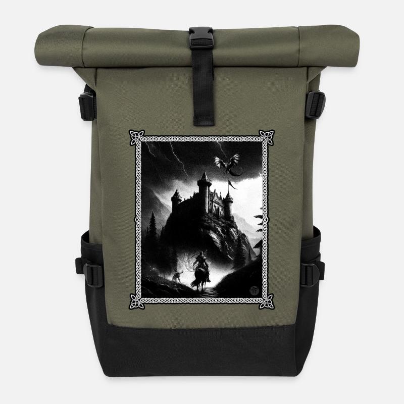 Sword and Sourcery - Roll Top Backpack - olive/black